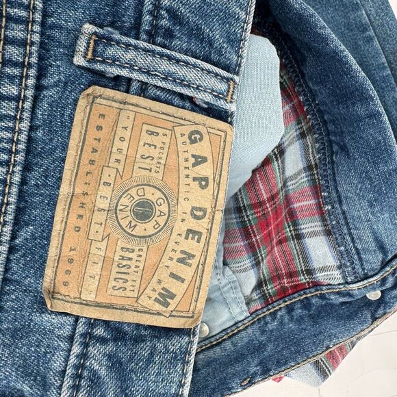 *Vintage Y2K Gap Loose Fit Plaid Flannel Lined Jeans Chore Worn Size 22 SHORT - Picture 9 of 15